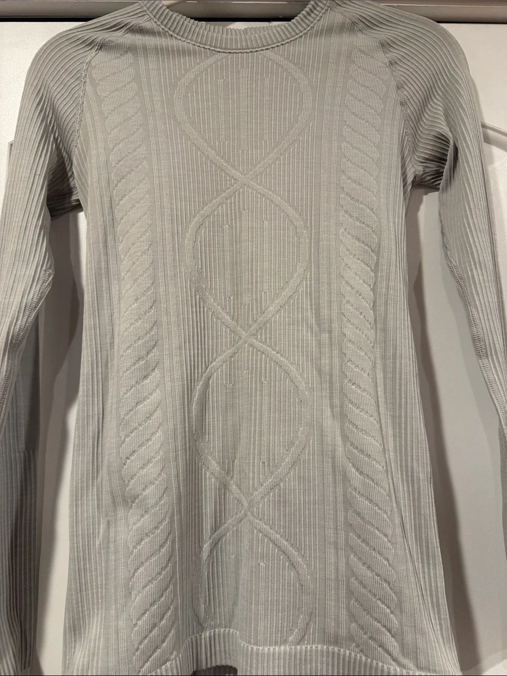 lululemon athletica rest less Light Gray Cable Knit Pullover